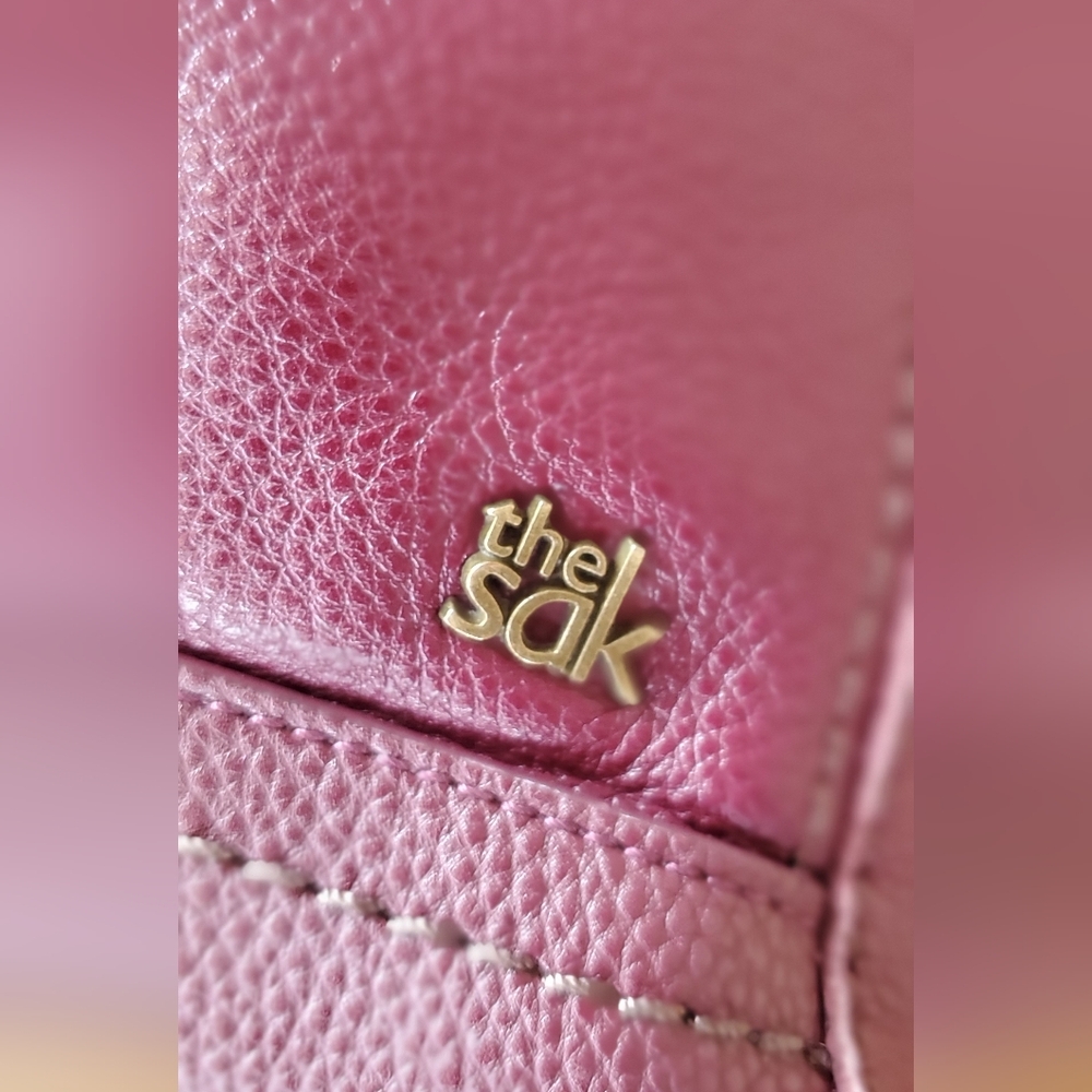 Burgundy real leather the sak purse